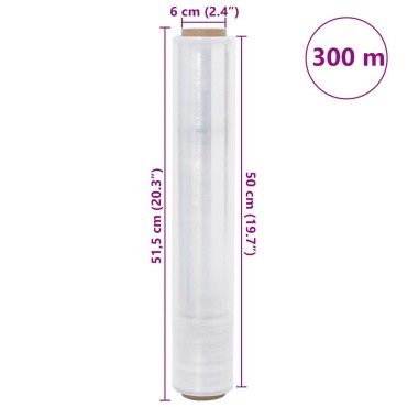 vidaXL Stretch Film 2 τεμάχια Διαφανές 17 μm 50 cm x 300 m