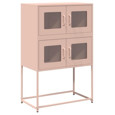 vidaXL Highboard Ροζ 68x39x107cm Ατσάλι 1 τεμ.