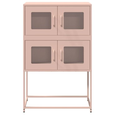 vidaXL Highboard Ροζ 68x39x107cm Ατσάλι 1 τεμ.