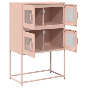 vidaXL Highboard Ροζ 68x39x107cm Ατσάλι 1 τεμ.