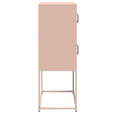 vidaXL Highboard Ροζ 68x39x107cm Ατσάλι 1 τεμ.