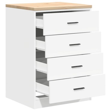 vidaXL ντουλάπι αποθήκευσης γκαράζ Λευκό 60x51x85 εκ μασίφ ξύλο πεύκο