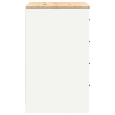 vidaXL ντουλάπι αποθήκευσης γκαράζ Λευκό 60x51x85 εκ μασίφ ξύλο πεύκο