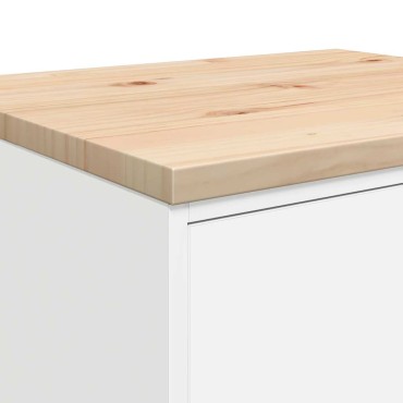 vidaXL ντουλάπι αποθήκευσης γκαράζ Λευκό 60x51x85 εκ μασίφ ξύλο πεύκο