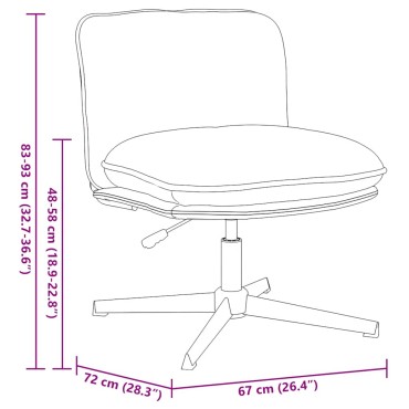 vidaXL Καρέκλα Γραφείου Περιστρεφόμενη Μπλε Υφασμάτινη 67x72x(83-93)cm 1 τεμ.