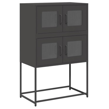 vidaXL Highboard Μαύρο 68x39x107cm Ατσάλι 1 τεμ.