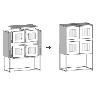 vidaXL Highboard Μαύρο 68x39x107cm Ατσάλι 1 τεμ.