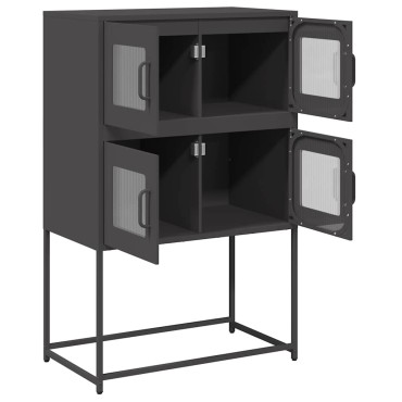vidaXL Highboard Μαύρο 68x39x107cm Ατσάλι 1 τεμ.