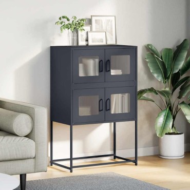 vidaXL Highboard Ανθρακί 68x39x107cm Χάλυβας 1 τεμ.