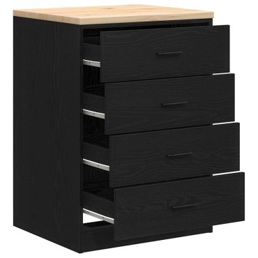 vidaXL ντουλάπι αποθήκευσης γκαράζ μαύρο 60x51x85 εκ μασίφ ξύλο πεύκο