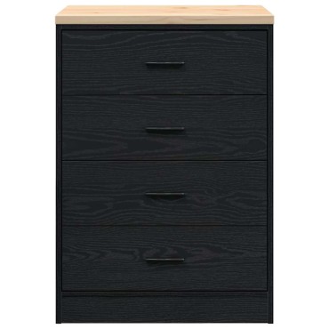 vidaXL ντουλάπι αποθήκευσης γκαράζ μαύρο 60x51x85 εκ μασίφ ξύλο πεύκο