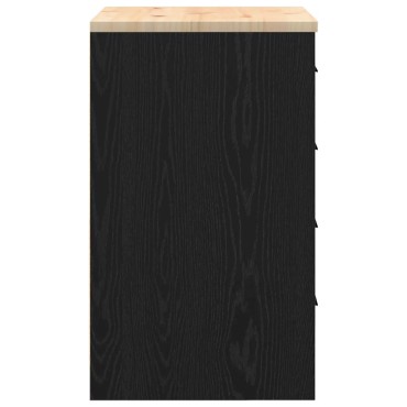 vidaXL ντουλάπι αποθήκευσης γκαράζ μαύρο 60x51x85 εκ μασίφ ξύλο πεύκο