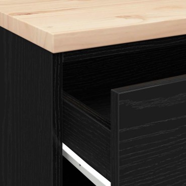 vidaXL ντουλάπι αποθήκευσης γκαράζ μαύρο 60x51x85 εκ μασίφ ξύλο πεύκο