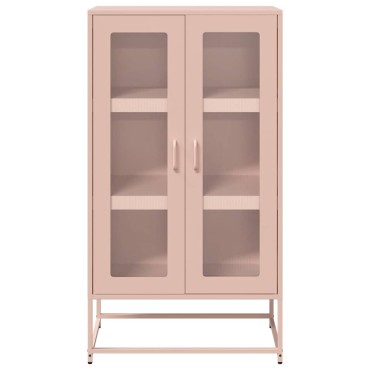 vidaXL Highboard Ροζ 68x39x123cm Ατσάλι 1 τεμ.