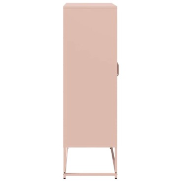 vidaXL Highboard Ροζ 68x39x123cm Ατσάλι 1 τεμ.