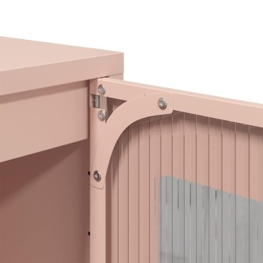 vidaXL Highboard Ροζ 68x39x123cm Ατσάλι 1 τεμ.