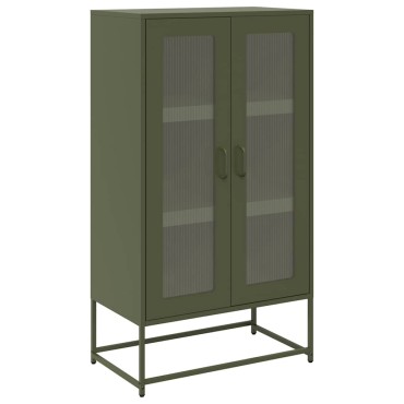 vidaXL Highboard Ελαιοπράσινο 68x39x123cm Ατσάλι 1 τεμ.