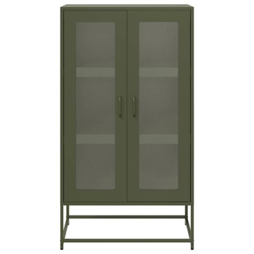 vidaXL Highboard Ελαιοπράσινο 68x39x123cm Ατσάλι 1 τεμ.