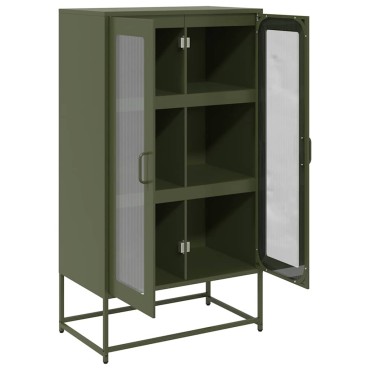 vidaXL Highboard Ελαιοπράσινο 68x39x123cm Ατσάλι 1 τεμ.