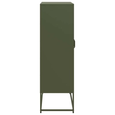 vidaXL Highboard Ελαιοπράσινο 68x39x123cm Ατσάλι 1 τεμ.
