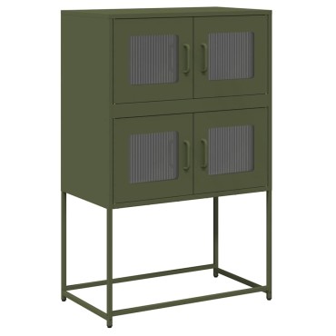 vidaXL Highboard Ελαιοπράσινο 68x39x107cm Ατσάλι 1 τεμ.