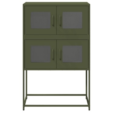 vidaXL Highboard Ελαιοπράσινο 68x39x107cm Ατσάλι 1 τεμ.