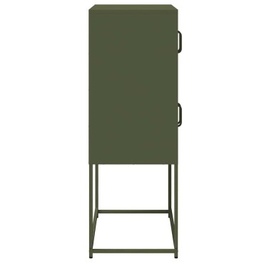 vidaXL Highboard Ελαιοπράσινο 68x39x107cm Ατσάλι 1 τεμ.