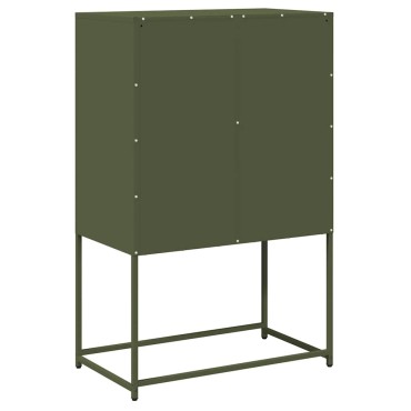 vidaXL Highboard Ελαιοπράσινο 68x39x107cm Ατσάλι 1 τεμ.