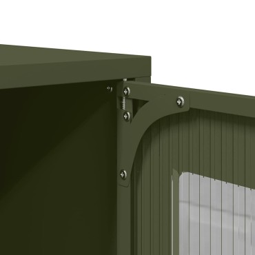 vidaXL Highboard Ελαιοπράσινο 68x39x107cm Ατσάλι 1 τεμ.