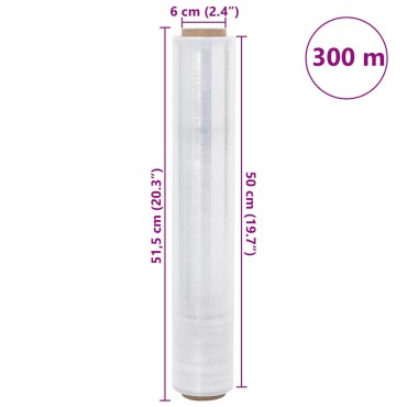 vidaXL Stretch Film 2 τεμάχια Διαφανές 20 μm 50 cm x 300 m