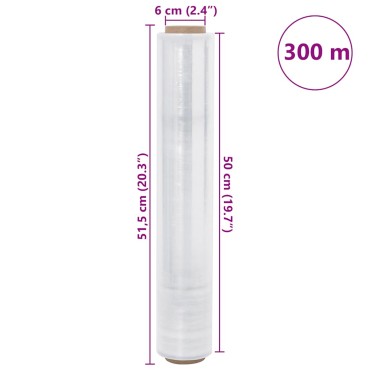 vidaXL Stretch Film 6 τεμάχια Διαφανές 20 μm 50 cm x 300 m