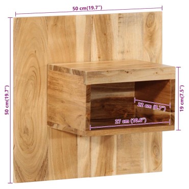 vidaXL Κομοδίνο 50x27x50cm από Μασίφ Ξύλο Ακακίας 1 τεμ.