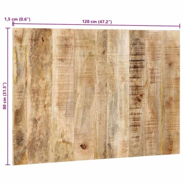 vidaXL κεφαλάρι μασίφ ακατέργαστο ξύλο Mango 120x1,5x80cm