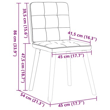 Καρέκλες Τραπεζαρίας vidaXL 2 τεμ. Λινό 45x54x86 cm
