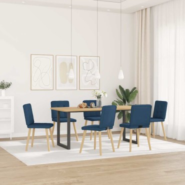vidaXL Καρέκλες Τραπεζαρίας 6 τεμ. Μπλε Υφασμάτινες 45x54x86 cm