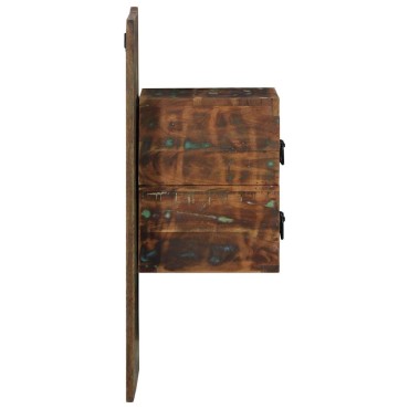 vidaXL Κομοδίνο Πολύχρωμο ντουλάπι 60x32x80cm Στερεό ξύλο αναγεννημένο 1 τεμ.