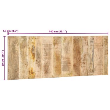 vidaXL κεφαλάρι μασίφ ακατέργαστο ξύλο Mango 140x1,5x50cm