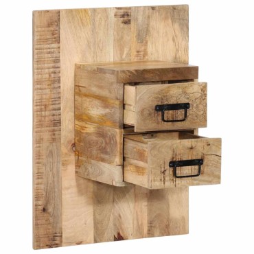 vidaXL Κομοδίνο 60x32x80cm Στερεό ακατέργαστο ξύλο Μάνγκο 1 τεμ.