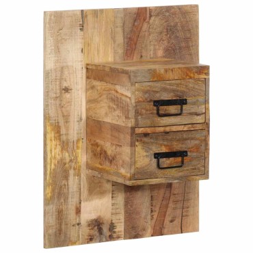 vidaXL Κομοδίνο 60x32x80cm Στερεό ακατέργαστο ξύλο Μάνγκο 1 τεμ.
