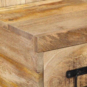 vidaXL Κομοδίνο 60x32x80cm Στερεό ακατέργαστο ξύλο Μάνγκο 1 τεμ.