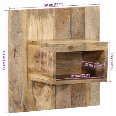 vidaXL Κομοδίνο 50x27x50cm Στερεό ακατέργαστο ξύλο Μάνγκο 1 τεμ.