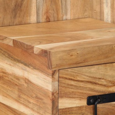vidaXL Κομοδίνο 60x32x80cm από Μασίφ Ξύλο Ακακίας 1 τεμ.