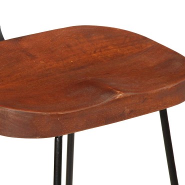 vidaXL Σκαμπό Μπαρ 2 τεμ. 49x43x103cm από Μασίφ Ξύλο Μάνγκο