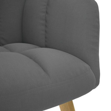 vidaXL Πολυθρόνα Relax Σκούρο Γκρι Υφασμάτινη με Υποπόδιο 61,5x69x95,5cm 1 τεμ.