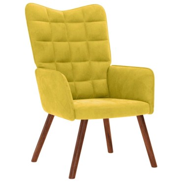 vidaXL Καρέκλα χαλάρωσης κίτρινο βελούδο 61,5x69x95,5cm 1 τεμ.