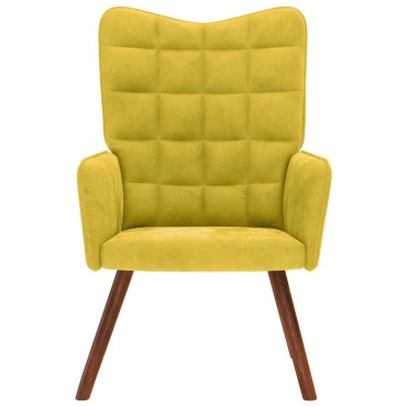 vidaXL Καρέκλα χαλάρωσης κίτρινο βελούδο 61,5x69x95,5cm 1 τεμ.
