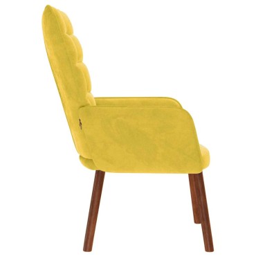 vidaXL Καρέκλα χαλάρωσης κίτρινο βελούδο 61,5x69x95,5cm 1 τεμ.