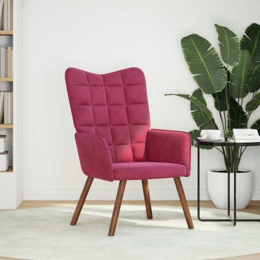 vidaXL Πολυθρόνα Relax Μπορντό Βελούδινη 61,5x69x95,5cm 1 τεμ.
