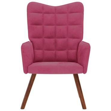 vidaXL Πολυθρόνα Relax Μπορντό Βελούδινη 61,5x69x95,5cm 1 τεμ.