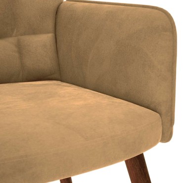 vidaXL Πολυθρόνα Relax Καφέ Βελούδινη με Σκαμπό 61,5x69x95,5cm 1 τεμ.